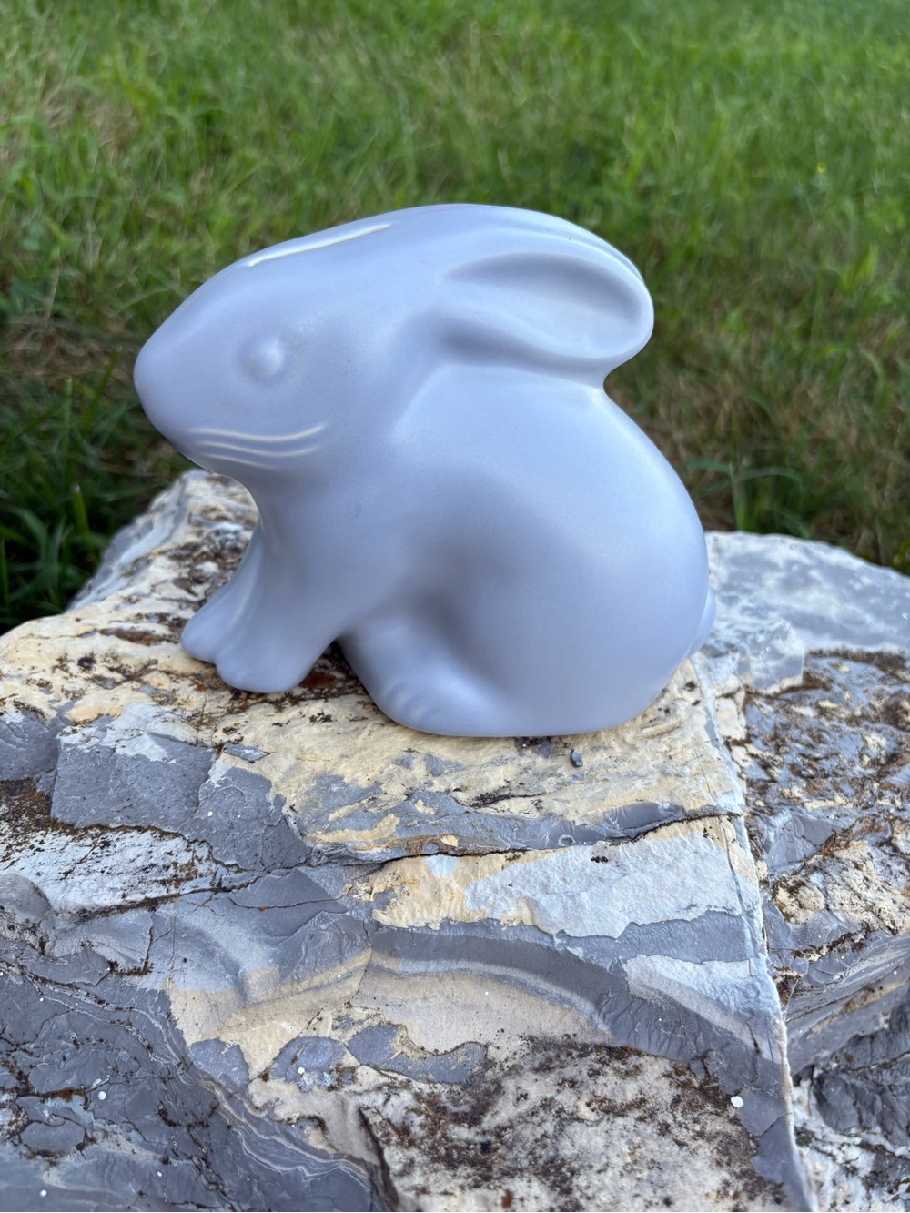Grayish Purplish Bluish Bunny Ceramic Pfaltzgraff - Decorative Bank LIKE NEW